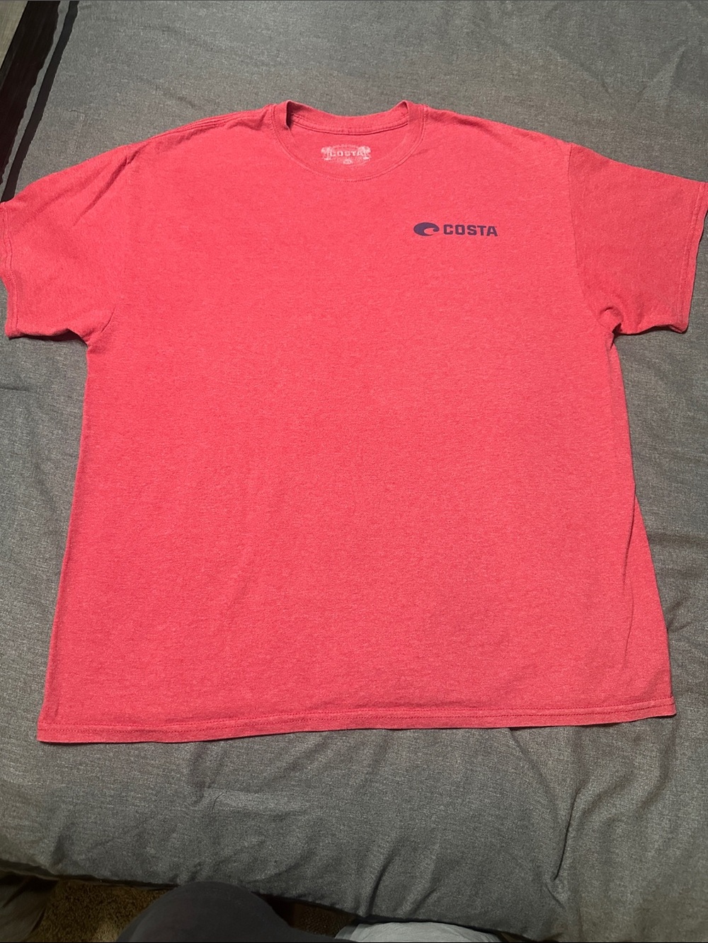 Costa Men's Heather Reddish Short Sleeve Logo Tee